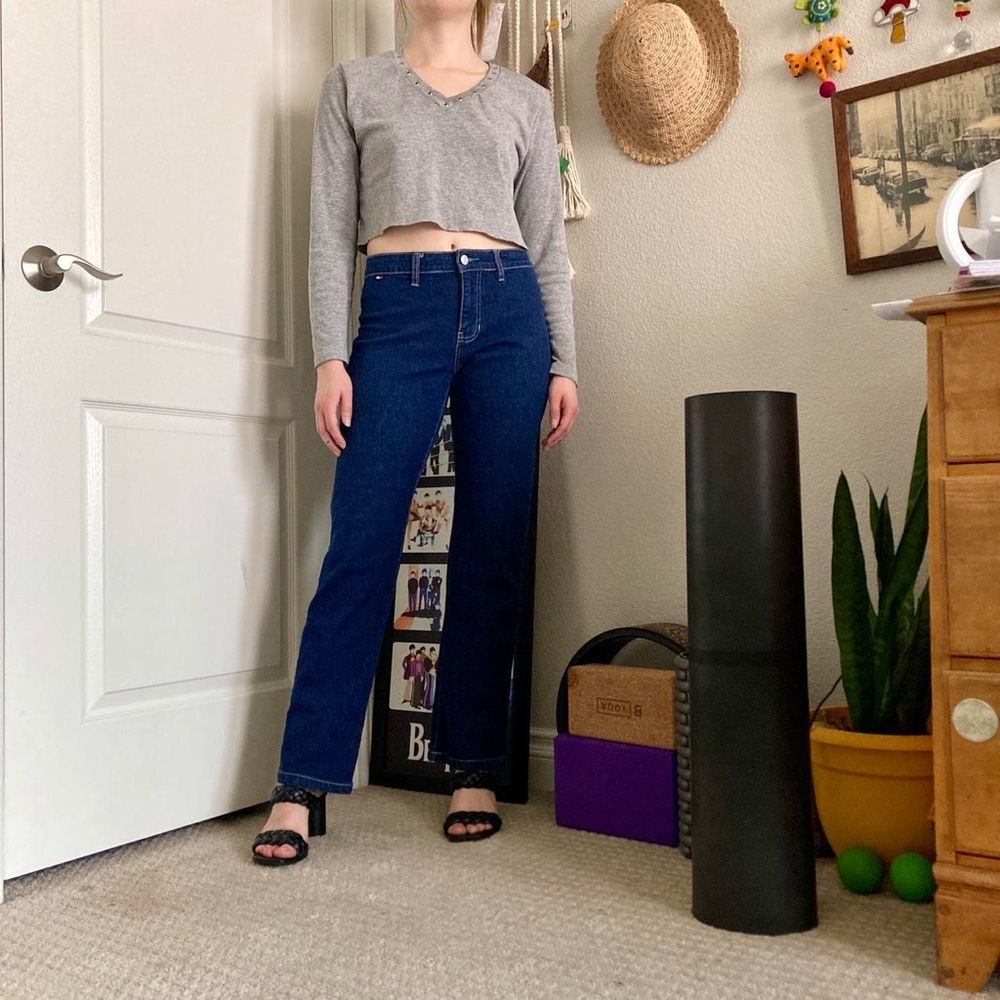 Vintage y2k Tommy Hilfiger boot cut dark wash jeans